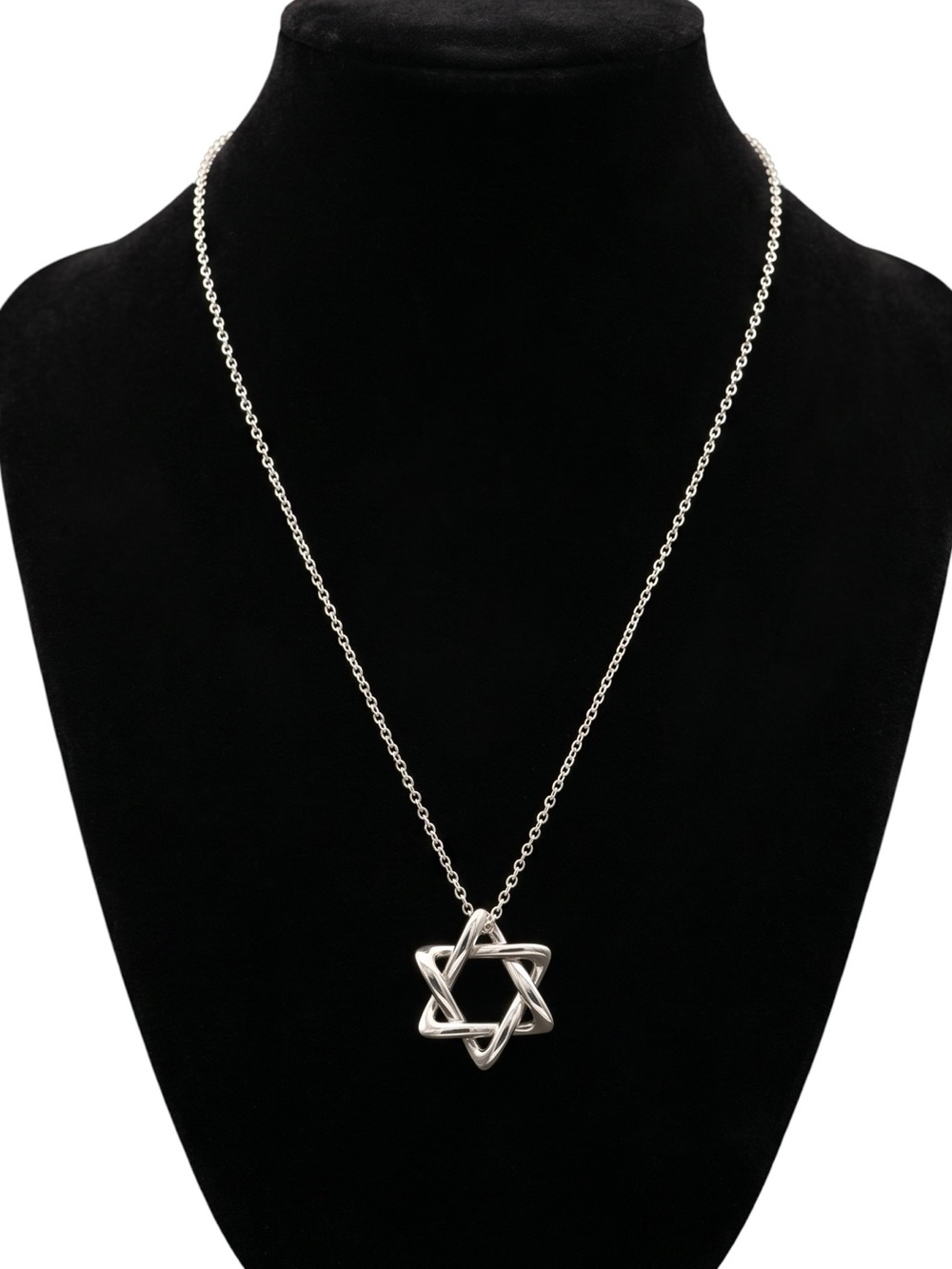 Tiffany & Co Vintage Star of David Large Pendant Sterling Silver Necklace - Picture 2 of 9